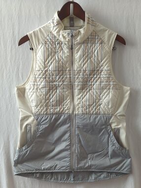 PETER MILLAR Women's Lizzie Hybrid Quilted Plaid Golf Vest Size Large